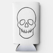 スカル – 白黒 スリム缶クーラー (正面)