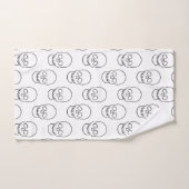 スカル – 白黒 バスタオルセット (ハンドタオル)