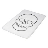 スカル – 白黒 バスマット (アングル)