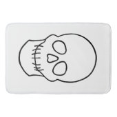 スカル – 白黒 バスマット (正面)