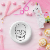 スカル – 白黒 ペーパーボウル (パーティー)