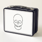 スカル – 白黒 メタルランチボックス (裏面)