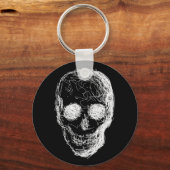 スカル、白。 キーホルダー (正面)