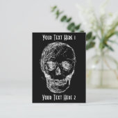 スカル、白。 ポストカード (スタンド正面)