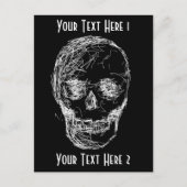 スカル、白。 ポストカード (正面)