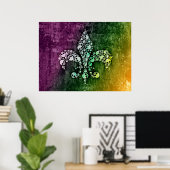 スカル(紋章の)フラ・ダ・リ ポスター (ホームオフィス)