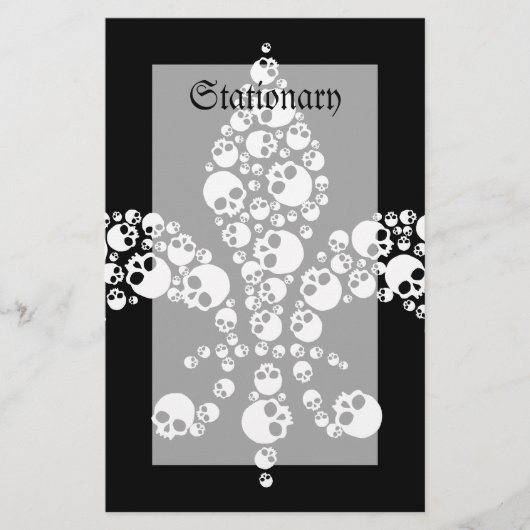 スカル（紋章の）フラ・ダ・リ 便箋 (正面)