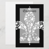 スカル（紋章の）フラ・ダ・リ 便箋 (正面/裏面)