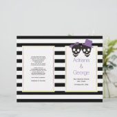 スカル、紫ストライプハロウィーン結婚式プログラム (スタンド正面)