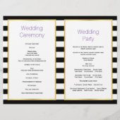 スカル、紫ストライプハロウィーン結婚式プログラム (裏面)