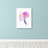 スカル（紫） キャンバスプリント (インサイチュ (ウッドフロア))