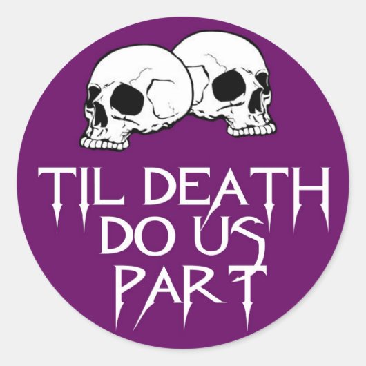 スカル（紫）シール ラウンドシール (正面)