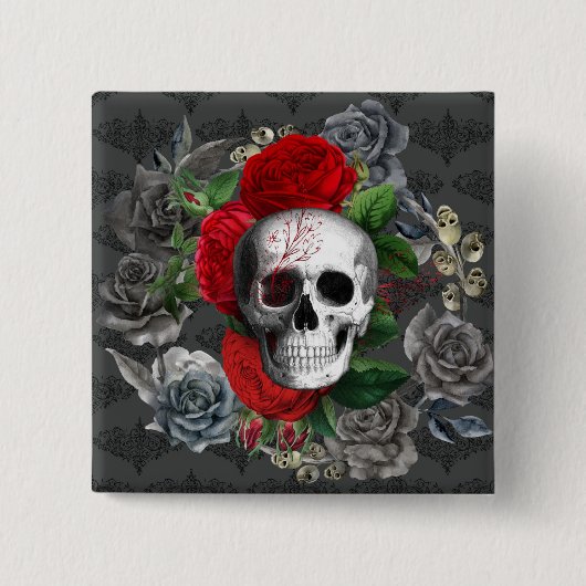 スカル 缶バッジ (正面)