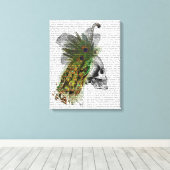 スカル（羽毛付き） キャンバスプリント (インサイチュ (ウッドフロア))