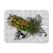 スカル(羽毛付き) マグネット (横)