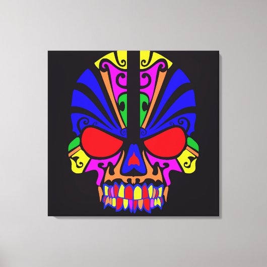 スカル（色） キャンバスプリント (正面)