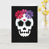 スカル（花グリーティングカード付） カード (黄色い花)