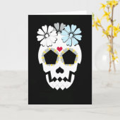 スカル（花グリーティングカード付） カード (黄色い花)