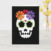 スカル（花グリーティングカード付） カード (黄色い花)