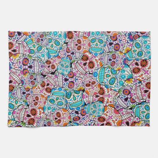 スカル（花） キッチンタオル (横)