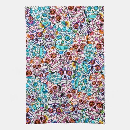 スカル（花） キッチンタオル (縦)