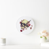 スカル・花 ラウンド壁時計 (ホーム)