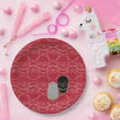 スカル – 血の赤と骨の白 ペーパープレート (パーティー)