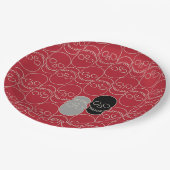 スカル – 血の赤と骨の白 ペーパープレート (アングル)