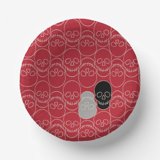 スカル – 血の赤と骨の白 ペーパーボウル (正面)
