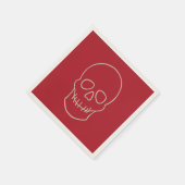 スカル – 血赤と骨白 スタンダードカクテルナプキン (角)