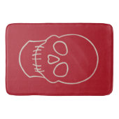 スカル – 血赤と骨白 バスマット (正面)