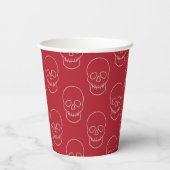 スカル – 血赤と骨白 紙コップ (裏面)