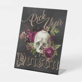 スカル，衣装パーティー，ハロウィーン，ゴシック，不気味なPa 台座サイン