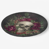 スカル，衣装パーティー，ハロウィーン，ゴシック，不気味 ペーパープレート (アングル)