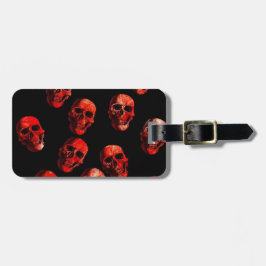 スカル、赤い黒 ラゲッジタグ