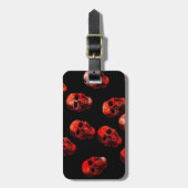 スカル、赤い黒 ラゲッジタグ (正面縦)