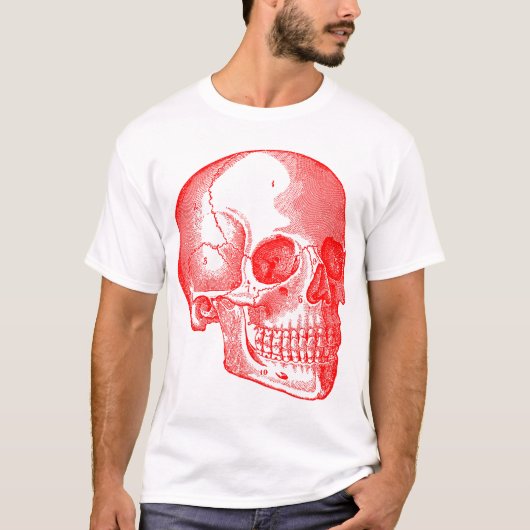 スカル – 赤 Tシャツ (正面)