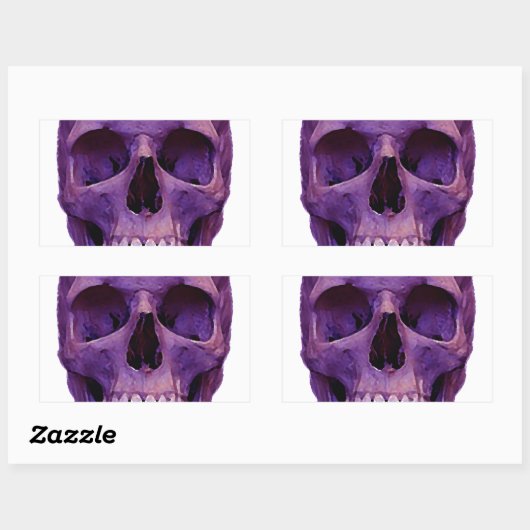 スカル 長方形シール (シート)