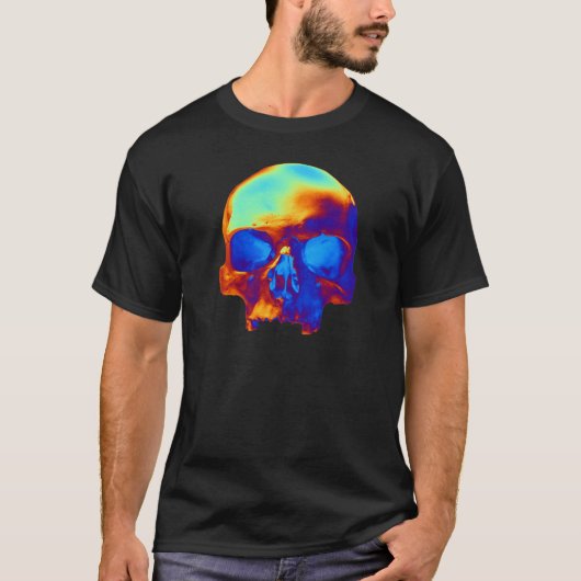 スカル(青と金ゴールド) Tシャツ (正面)