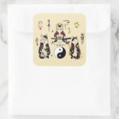 スカル、骨格、蝶々のタトゥー スクエアシール (バッグ)