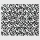 スカル（黒い背景パターン） ラッピングペーパー (フラット)