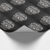 スカル、黒銀金属04 ラッピングペーパー (角)