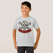 スカル- Ash KidsベーシックHanesタグレスTシャツ Tシャツ (正面フル)