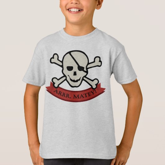 スカル- Ash KidsベーシックHanesタグレスTシャツ Tシャツ (正面)