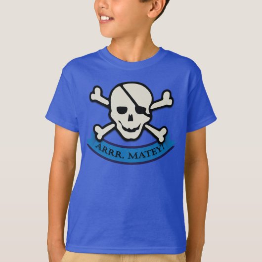 スカル- Blue KidsベーシックHanes Tagless Tシャツ (正面)
