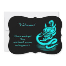 スカル- Devil Head with Snake, Add Your Text Invi
