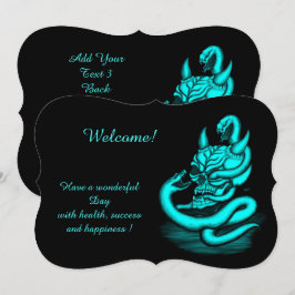 スカル- Devil Head with Snake, Add Your Text Invi 招待状
