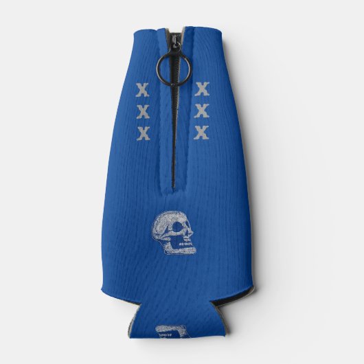 スカル- Drink-White/Blue ボトルクーラー (裏面)