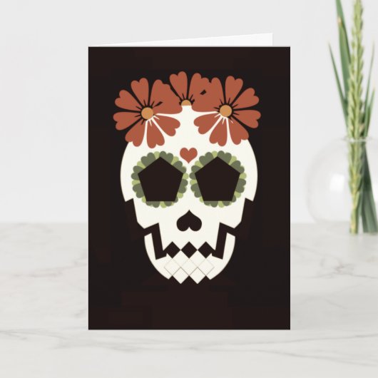スカル"Feliz Diaa De Los Muertos!" 挨拶状 カード (正面)