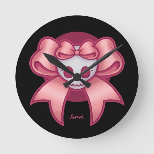 スカル「nの弓 ラウンド壁時計 (正面)